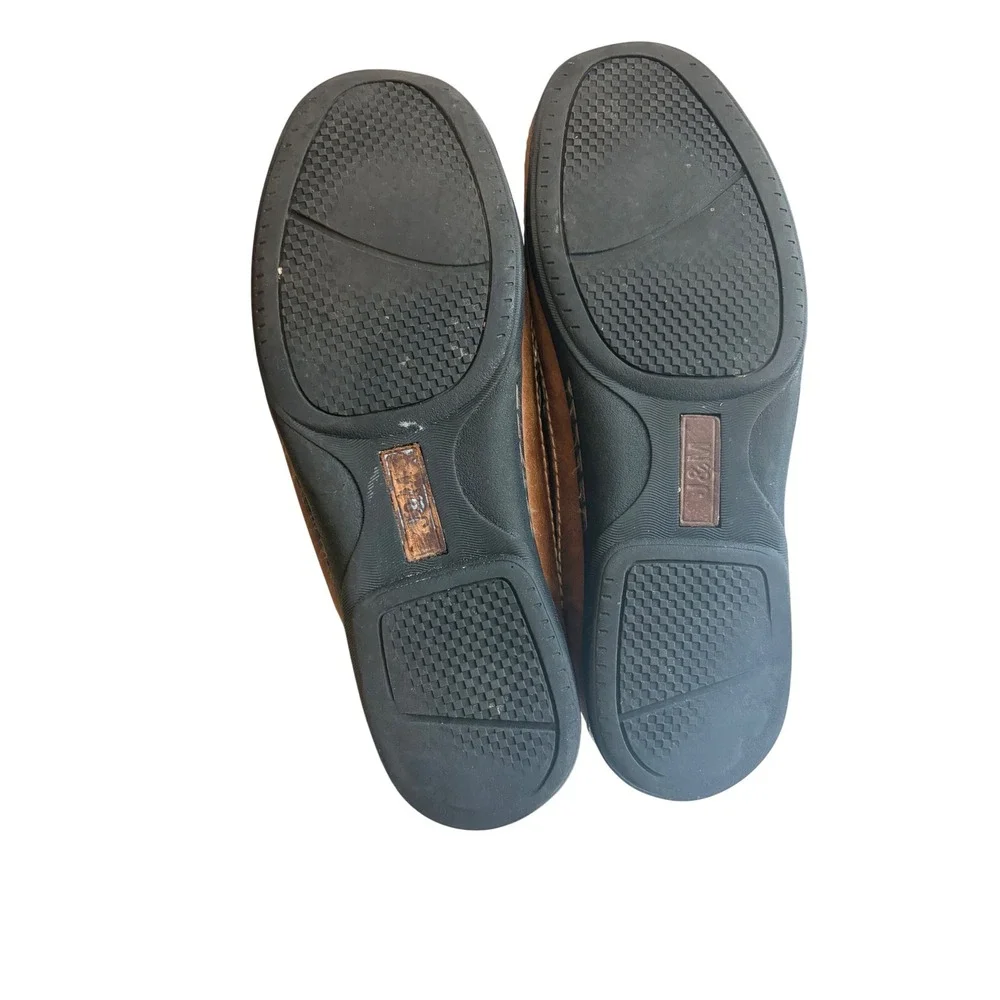 Johnston & Murphy Mens Woven Leather Loafers Brown Driving Mocs 9.5 M 25-85736